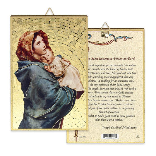 Gold Foil Our Lady of the Streets Mosaic Plaque