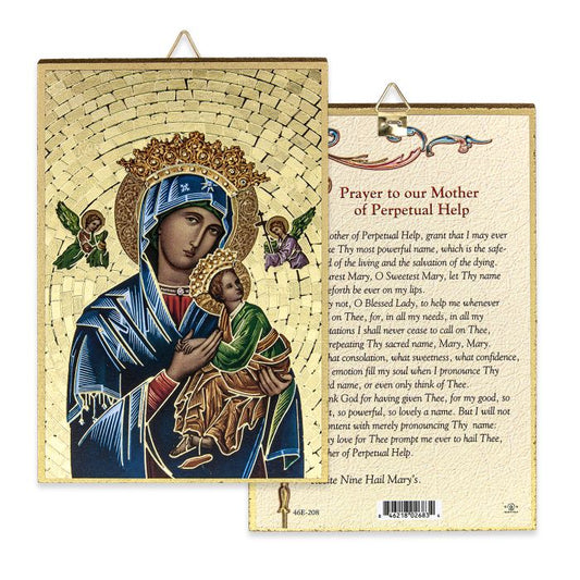 Gold Foil Our Lady of Perpetual Help Mosaic Plaque