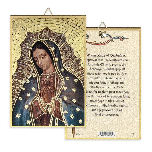 Gold Foil Our Lady of Guadalupe Mosaic Plaque