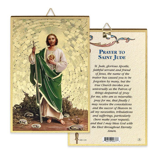 Gold Foil Saint Jude Mosaic Plaque