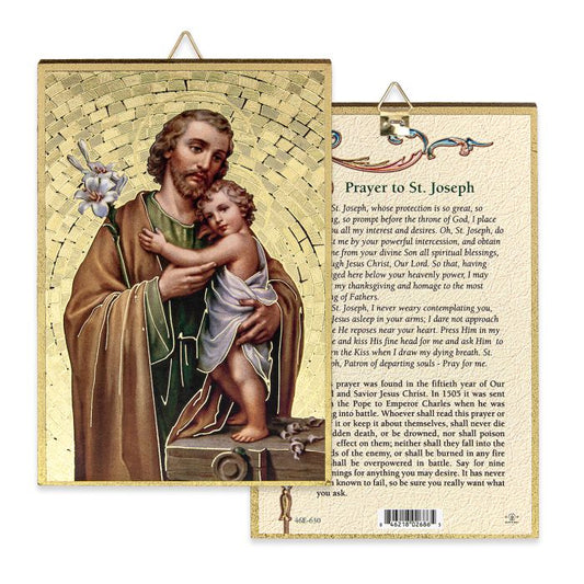 Gold Foil Saint Joseph Mosaic Plaque