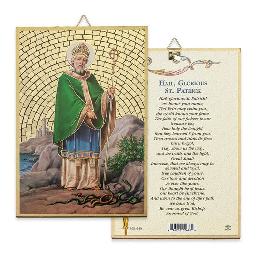 Gold Foil Saint Patrick Mosaic Plaque