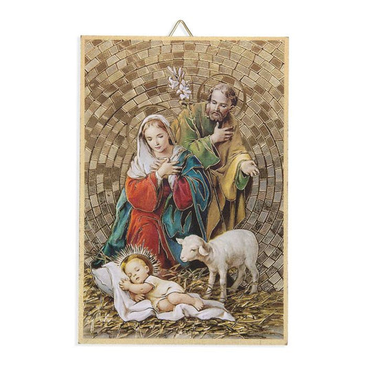 Gold Foil Holy Family Mosaic Plaque