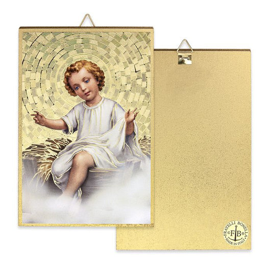 Gold Foil Baby Jesus Mosaic Plaque
