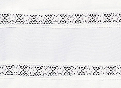 #4772 Lace Band Front Wrap Alb | Smooth Poplin Polyester