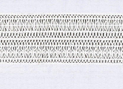 Lace Band Cassock Alb | White Linen Weave Polyester