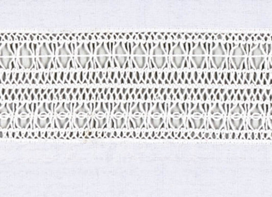 Lace Band Cassock Alb | White Linen Weave Polyester