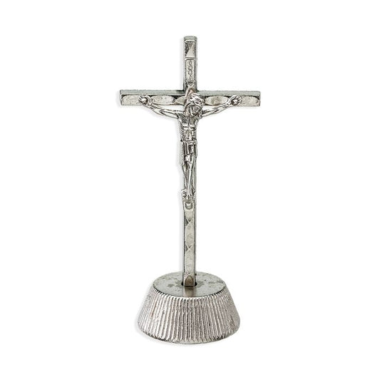 Hammered Silver Finished Auto Crucifix