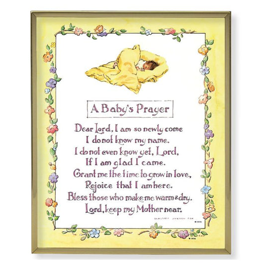 Gold Plaque Frame with a Baby Prayer Print