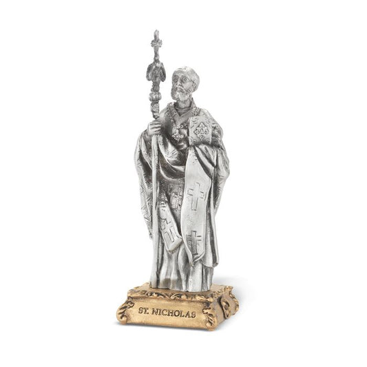 4 1/2" Pewter Saint Nicholas Statue