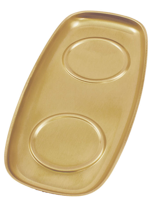 9 1/2" x 6" | Brass Indented Cruet Tray