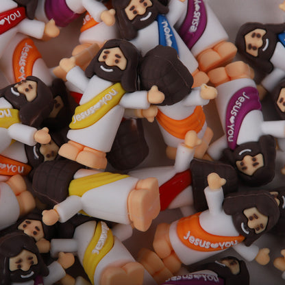 Little Jesus Pocket Figurine | "Jesus Loves You" | Assorted Colors | Bulk Discounts