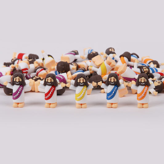 Little Jesus Pocket Figurine | "Jesus Loves You" | Assorted Colors | Bulk Discounts
