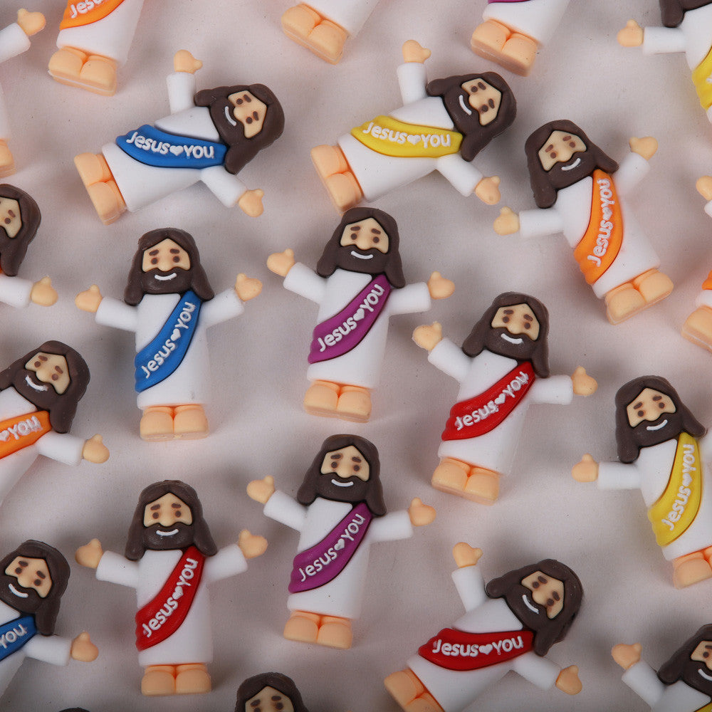 Little Jesus Pocket Figurine | "Jesus Loves You" | Assorted Colors | Bulk Discounts