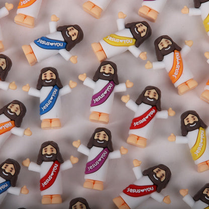 Little Jesus Pocket Figurine | "Jesus Loves You" | Assorted Colors | Bulk Discounts
