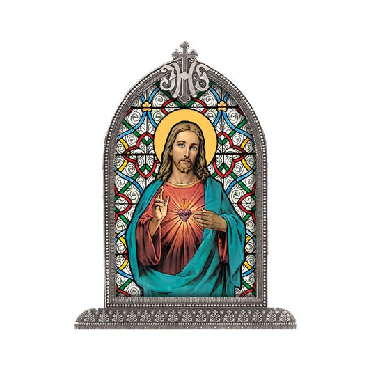 Silver Framed Liturgical Glass Art