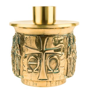 #5529 Alpha Omega Altar Candlestick | Multiple Finishes Available