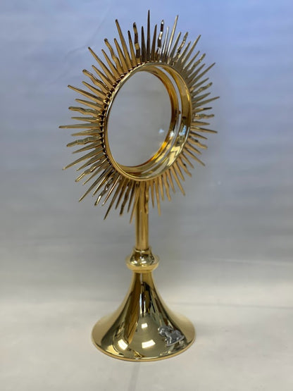 Large Paschal Lamb Monstrance | 24K Gold-Plated | Handmade In Spain | Holds 5-3/4" Host
