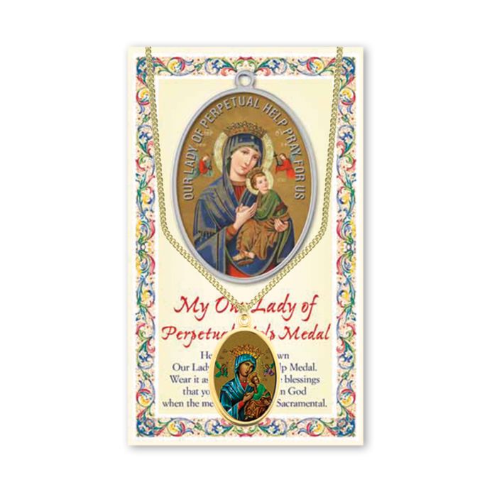 Epoxied Medal on Chain with Prayer