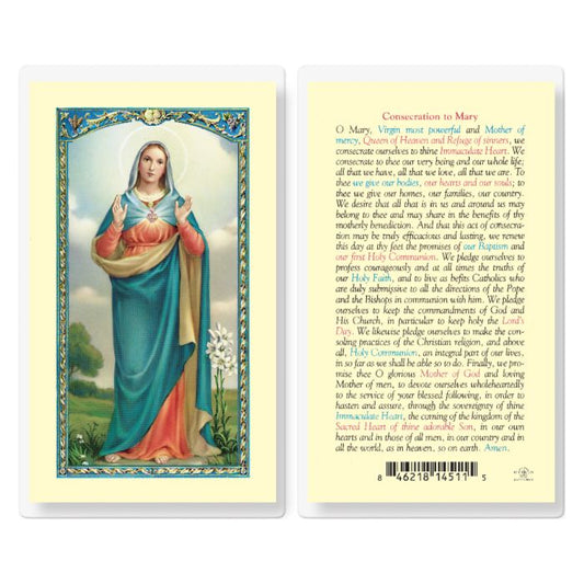 Consecration of Mary Holy Card