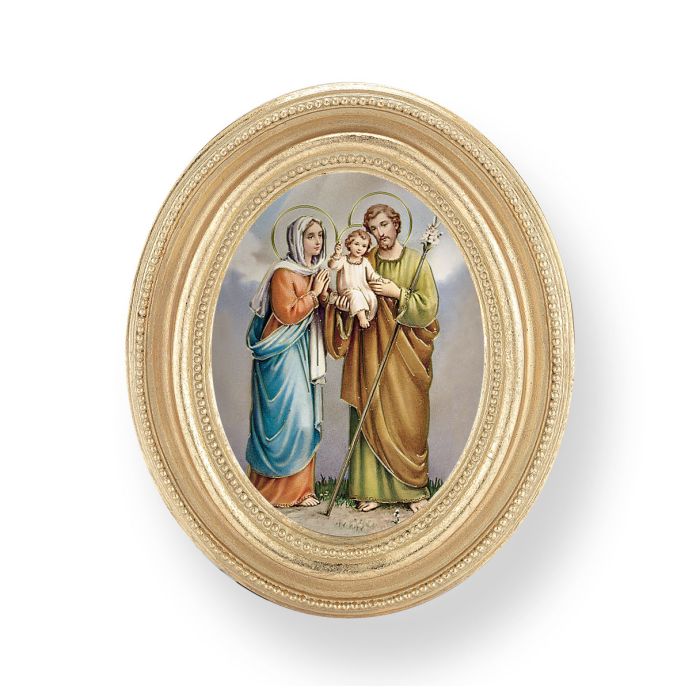 Gold Oval Frame with a Holy Family
