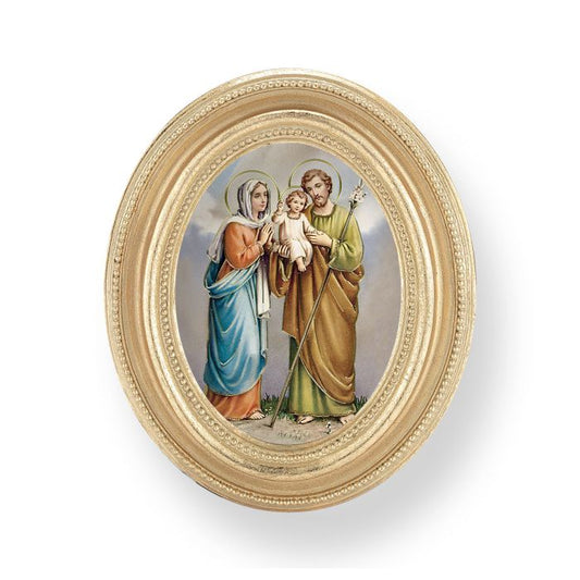 Gold Oval Frame with a Holy Family