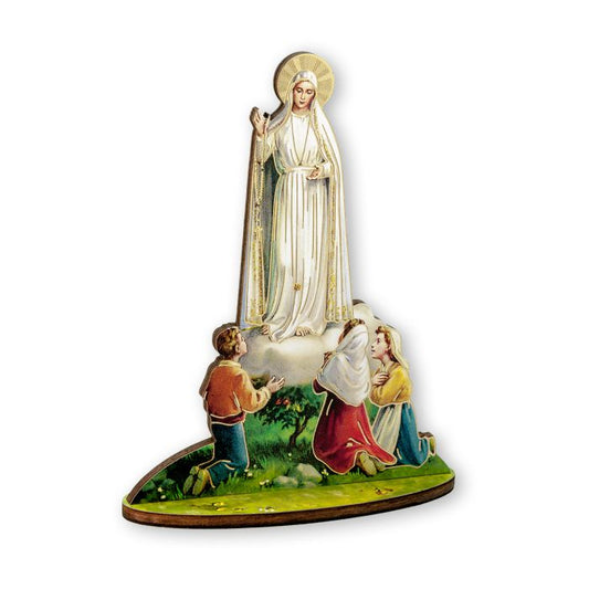 Our Lady of Fatima Laser Cut Wood Statue