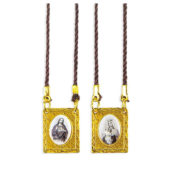 Gold Metal Patina Scapular