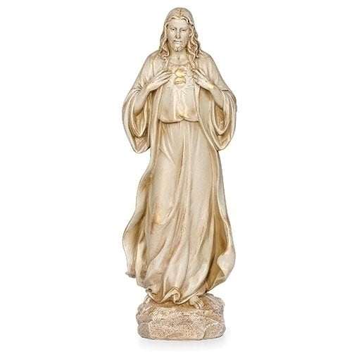 Sacred Heart of Jesus Distressed Gold Statue