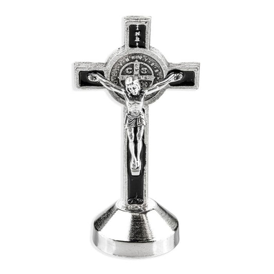 Saint Benedict Standing Auto Crucifix