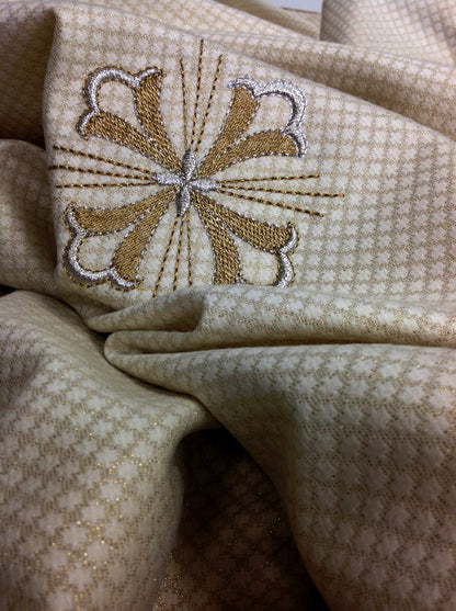 #625 Fleury Cross Dalmatic | Pure Wool/Gold Thread | All Colors