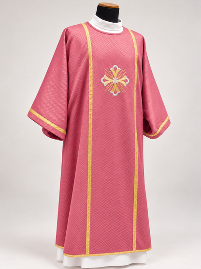Embroidered Fleury Cross Dalmatic | Wool/Gold Thread | All Colors