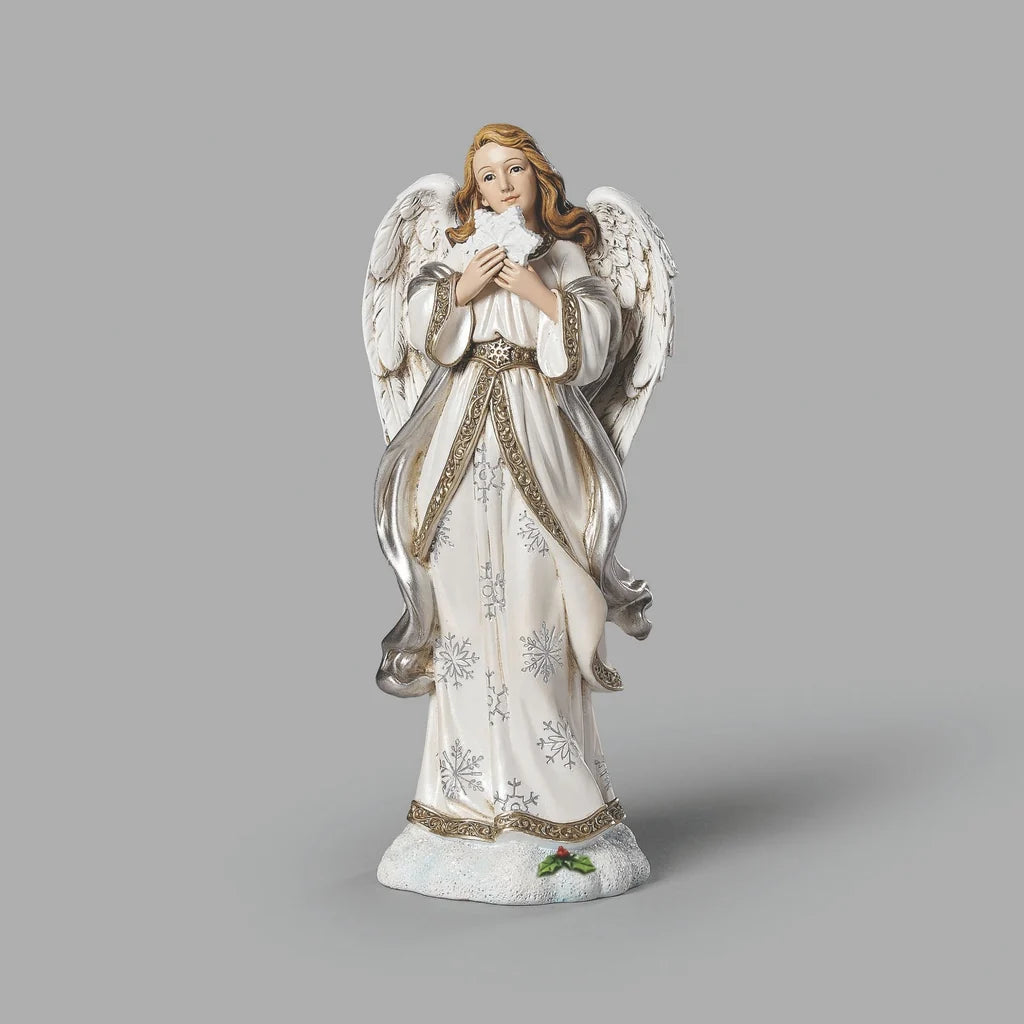 Pearl White Snowflake Angel Figure