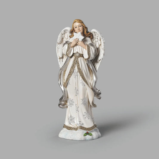 Pearl White Snowflake Angel Figure
