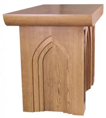 Gothic Solid Oak Altar with Detailed Engraving | Multiple Finishes & Materials Available | Multiple Sizes Available
