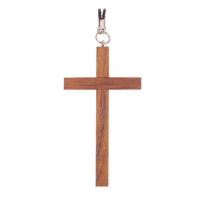 Stained Wood Cross on a 30" Cord