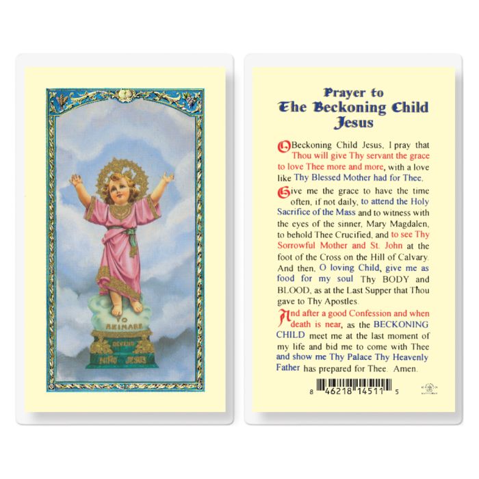 Prayer to the Beckoning Child Jesus Holy Card