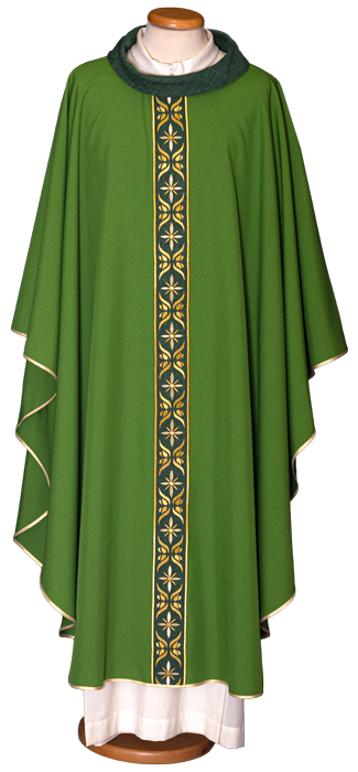 Lightweight Embroidered Chasuble | Roll Collar | 100% Polyester | All Colors