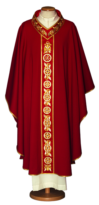 Swarovski Stone Italian Embroidered Chasuble | V Collar | 100% Wool | All Colors