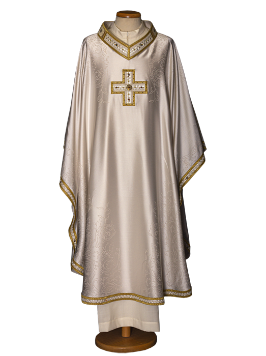 Lightweight Swarovski Stone Cross Chasuble | V Collar | All Colors