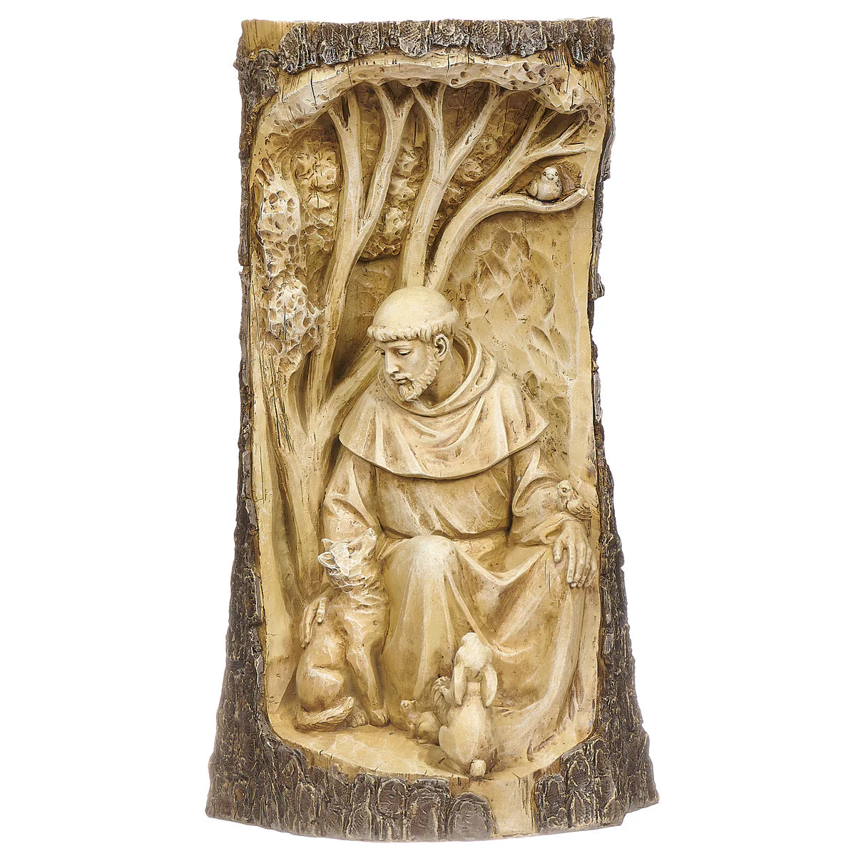 14" Carved Saint Francis Garden Statue
