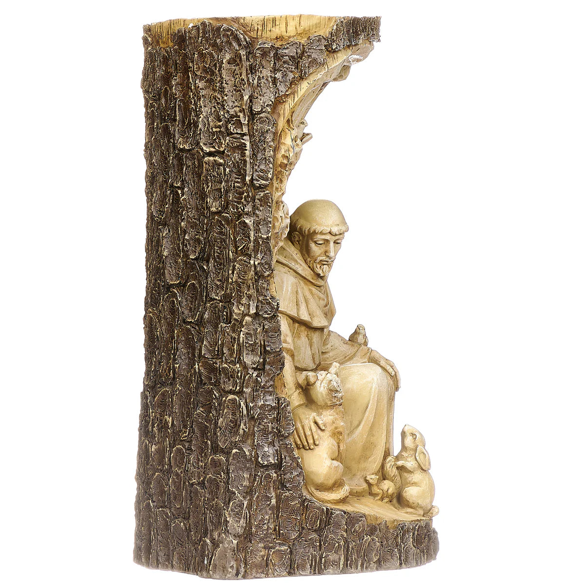 14" Carved Saint Francis Garden Statue