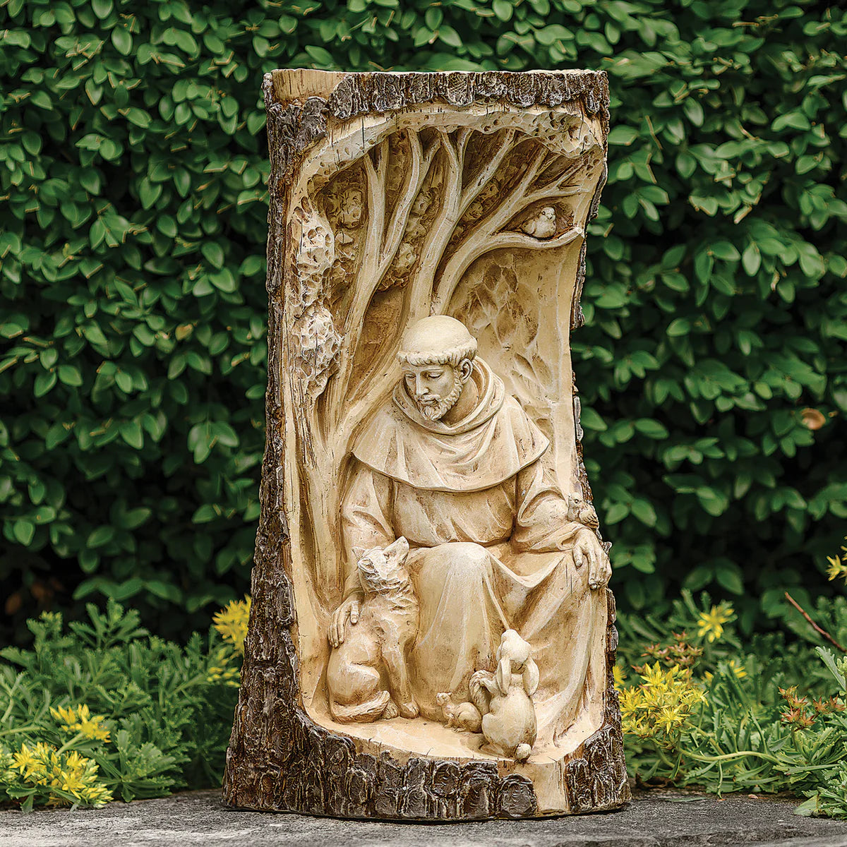 14" Carved Saint Francis Garden Statue