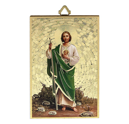 4" x 6" Gold Foil Saint Jude Mosaic Plaque in Spanish