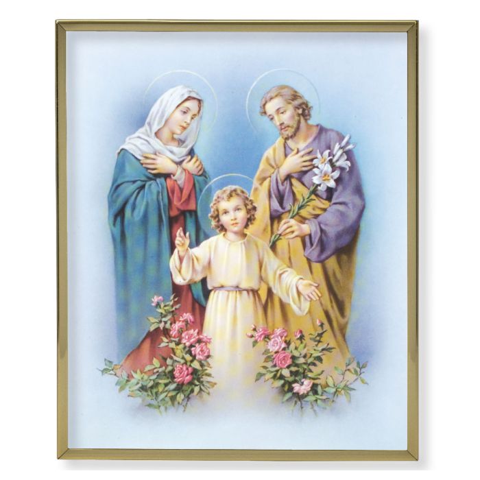 Gold Plaque Frame with a Holy Family Print