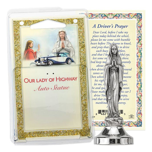 Our Lady of the Highway Auto Statue with Prayer Card