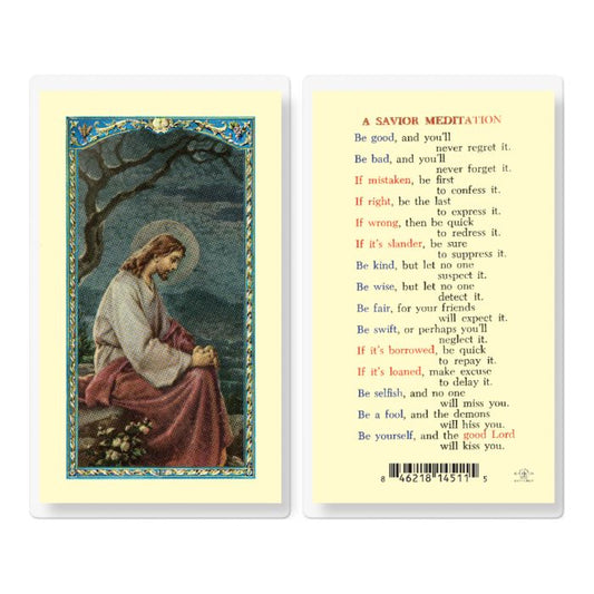 A Savior Meditation with Christ Holy Card