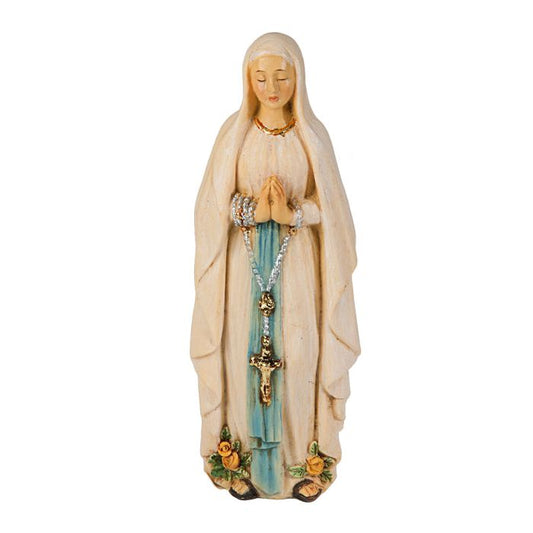 Cold Cast Resin Hand Painted Statue of Our Lady of Lourdes
