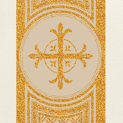 Assisi Banded Gold Cross Chasuble | Plain Collar | 100% Polyester | All Colors