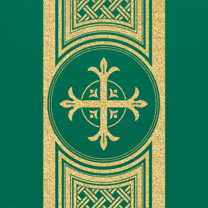 Assisi Banded Gold Cross Chasuble | Plain Collar | 100% Polyester | All Colors